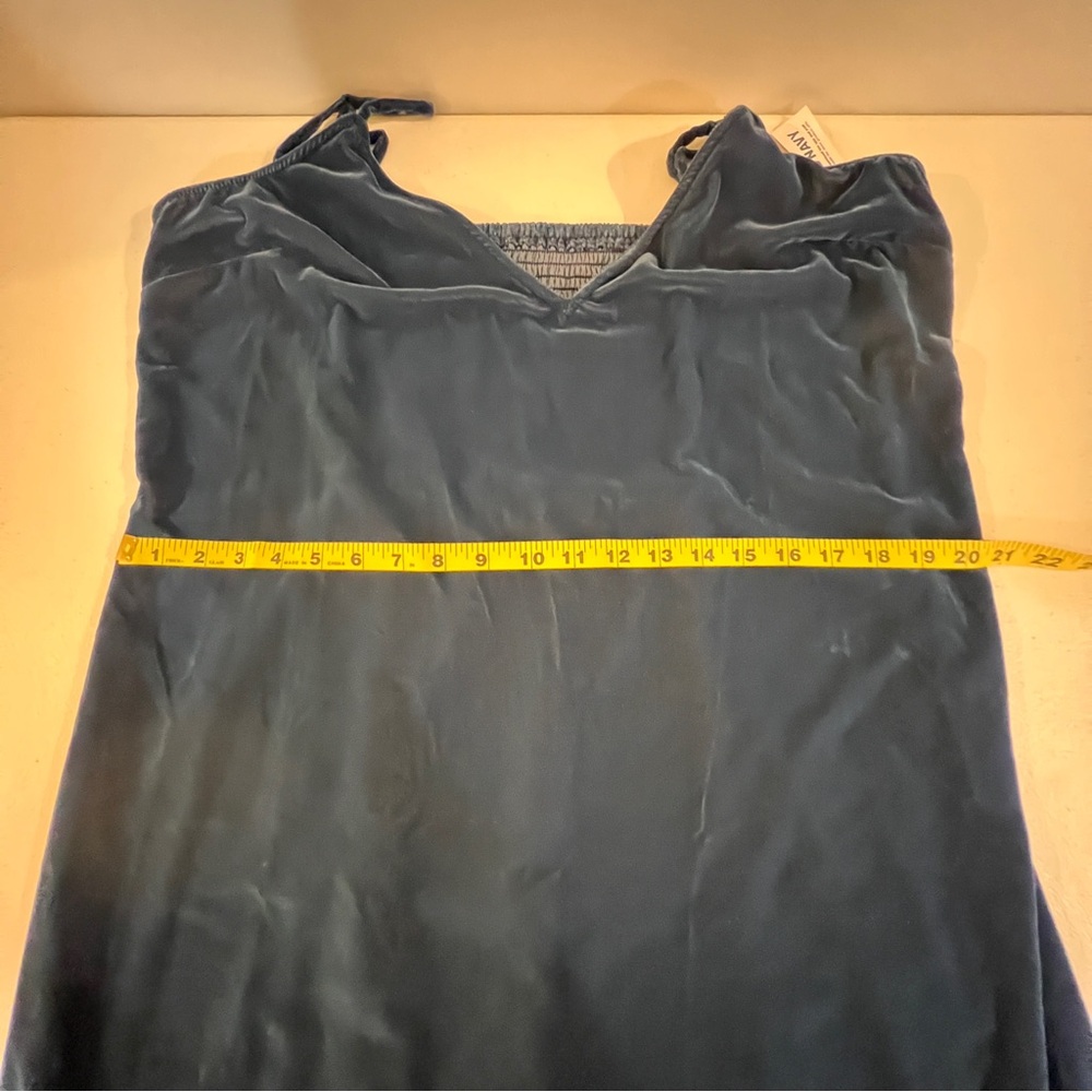 Old Navy Dark Teal Sleeveless Velvet Slip Maxi Dress Obscure Night Women Size XL - Picture 14 of 16